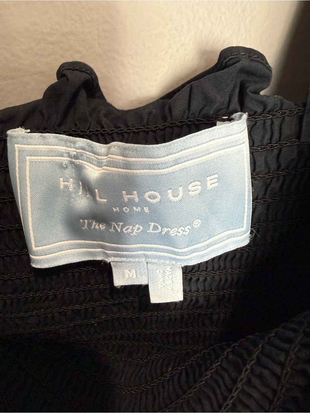Hill House Home The Nap Dress Black Smocked Ruffle Midi Medium - Picture 6 of 12